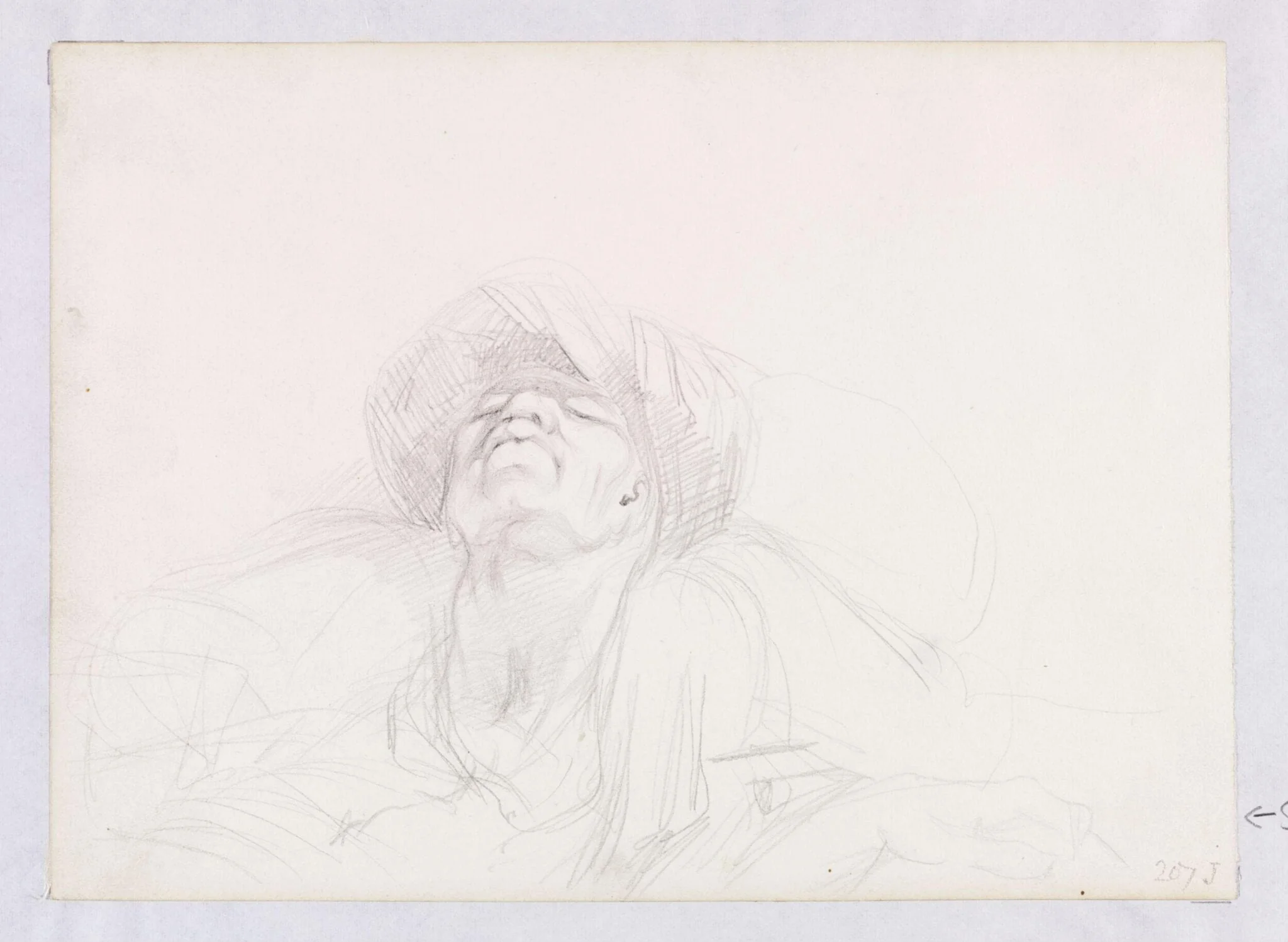 Male figure, probably North African, by Théodore Leblanc, 1832