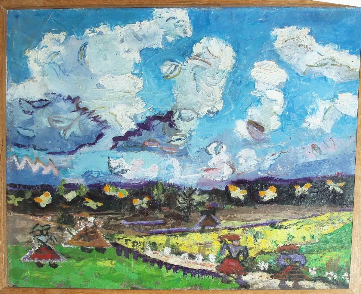 Peisaj cu țărănci, by Ion Țuculescu, unspecified, 1946