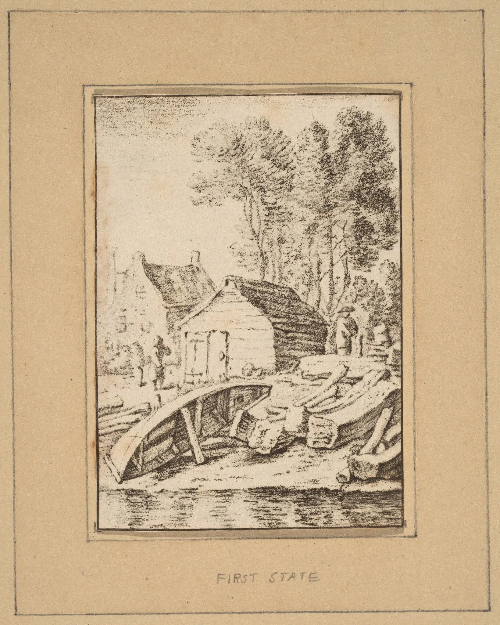 Shipyard, by Jacobus Buys, chalk, 1761