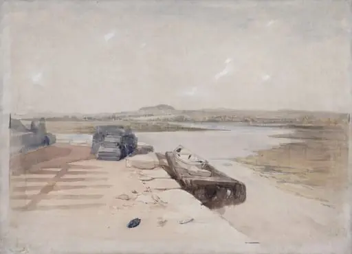 Slate Wharf on the Bank of a River
