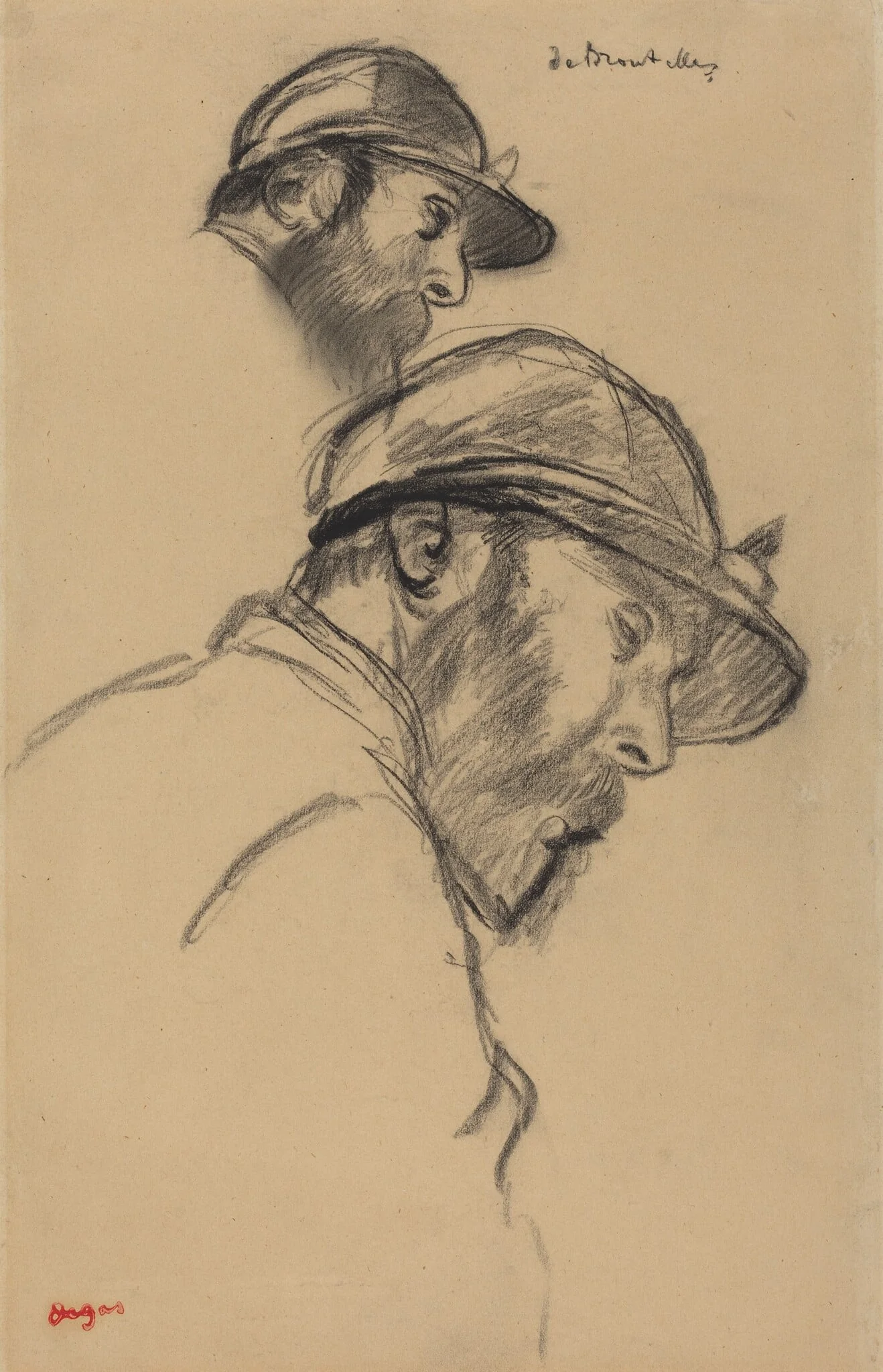 Study of a Jockey (M. de Broutelles), by Edgar Degas, crayon, 1884