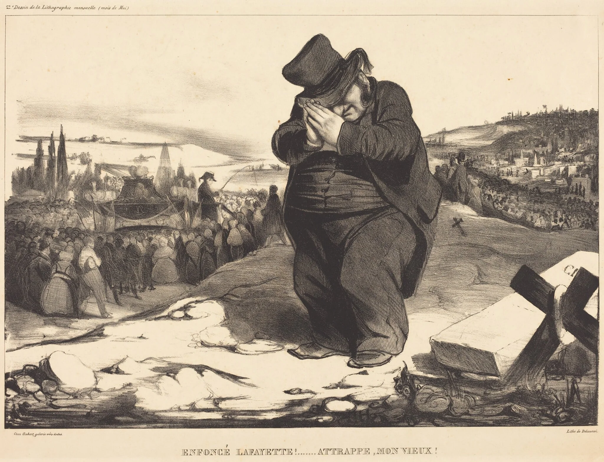 Enfoncé Lafayette!... Attrappe mon vieux!, by Honoré Daumier, ink, 1834