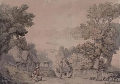 Landscape with a Cottage and Figures in the Foreground