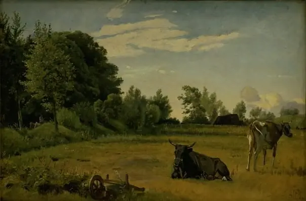 Two Cows in as Field near Vognserup Manor, Zealand
