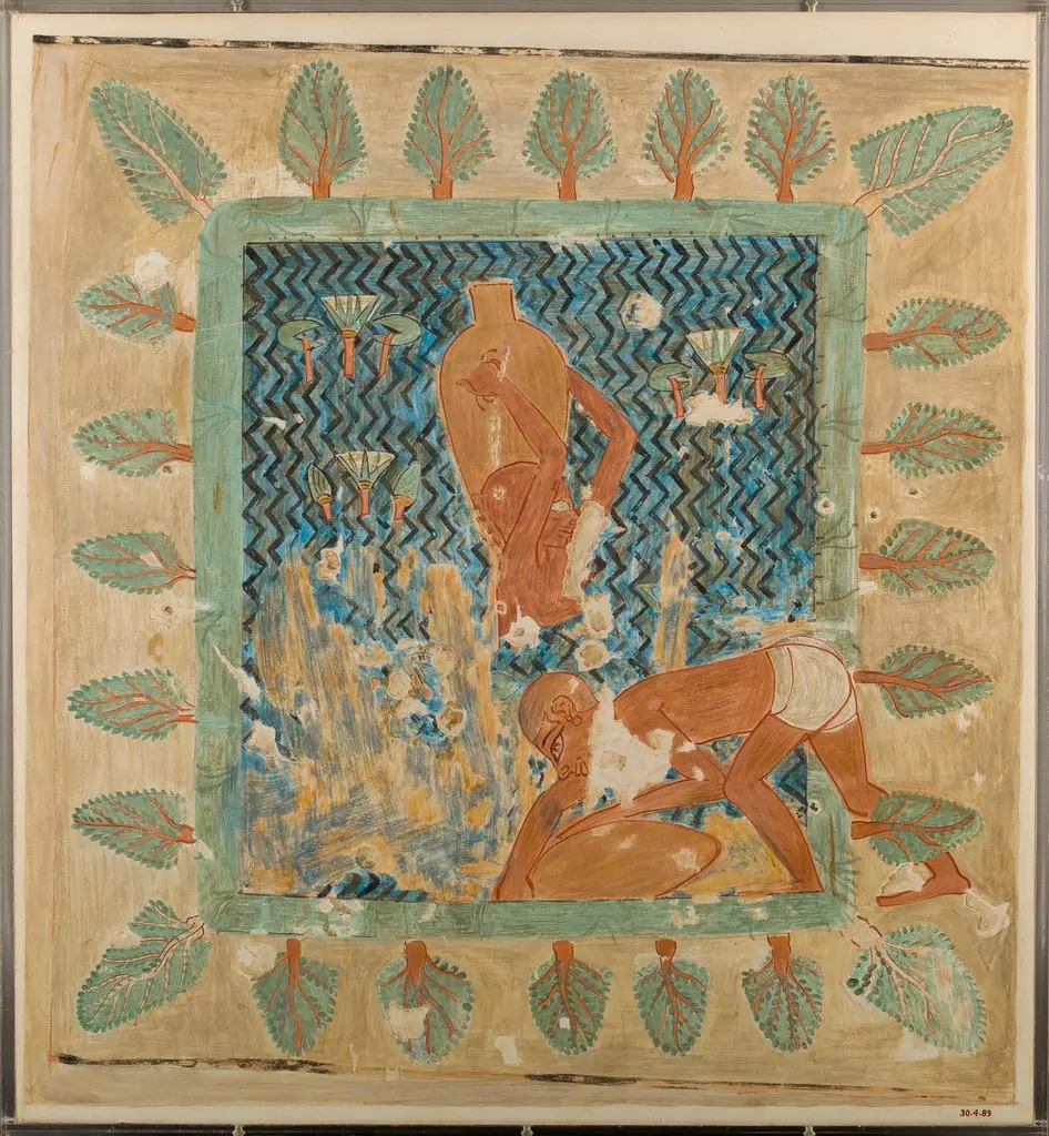 Brickmakers Getting Water from a Pool, Tomb of Rekhmire