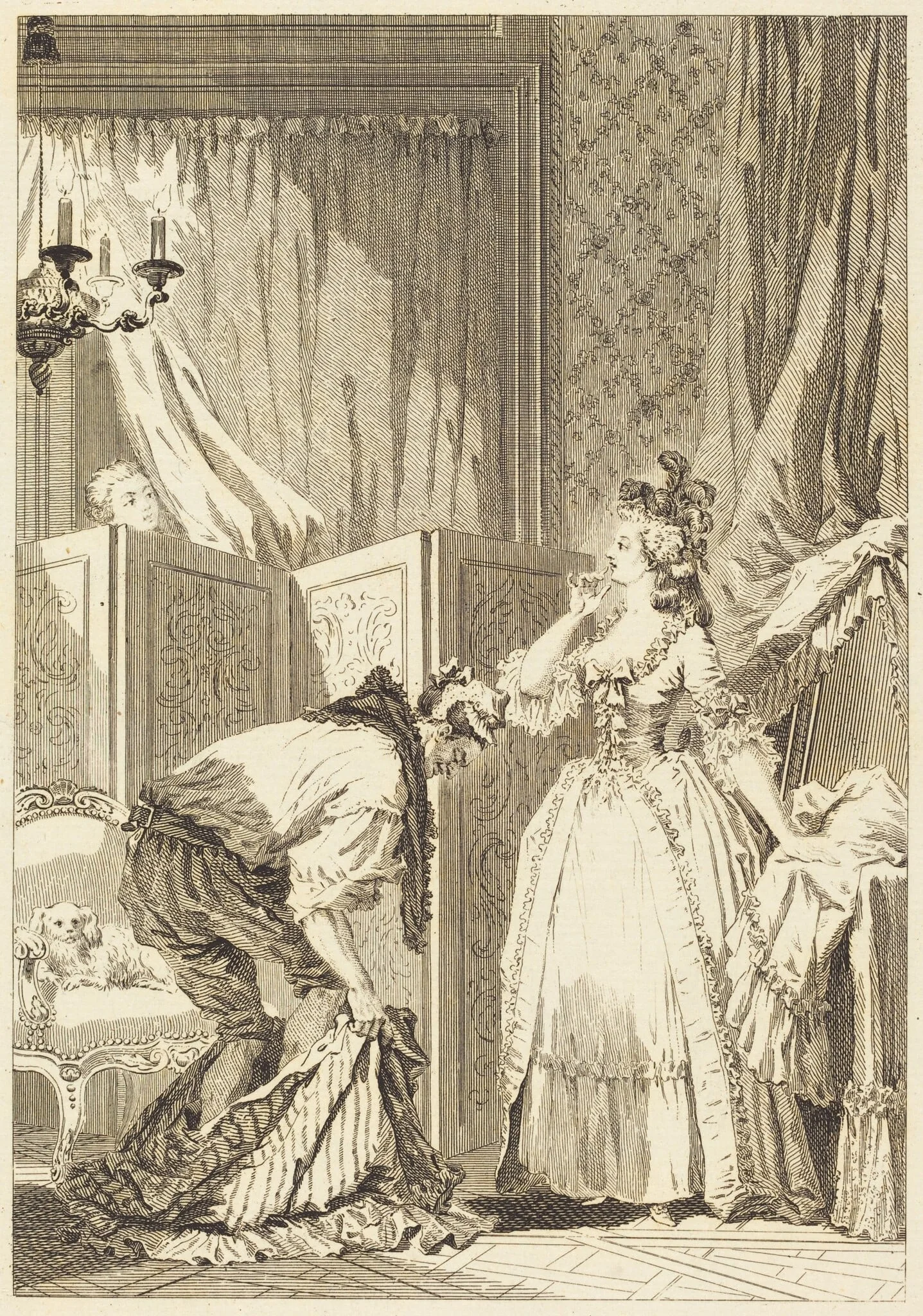 Le cocu battu et content, by Jean-Louis Delignon, ink, 1780