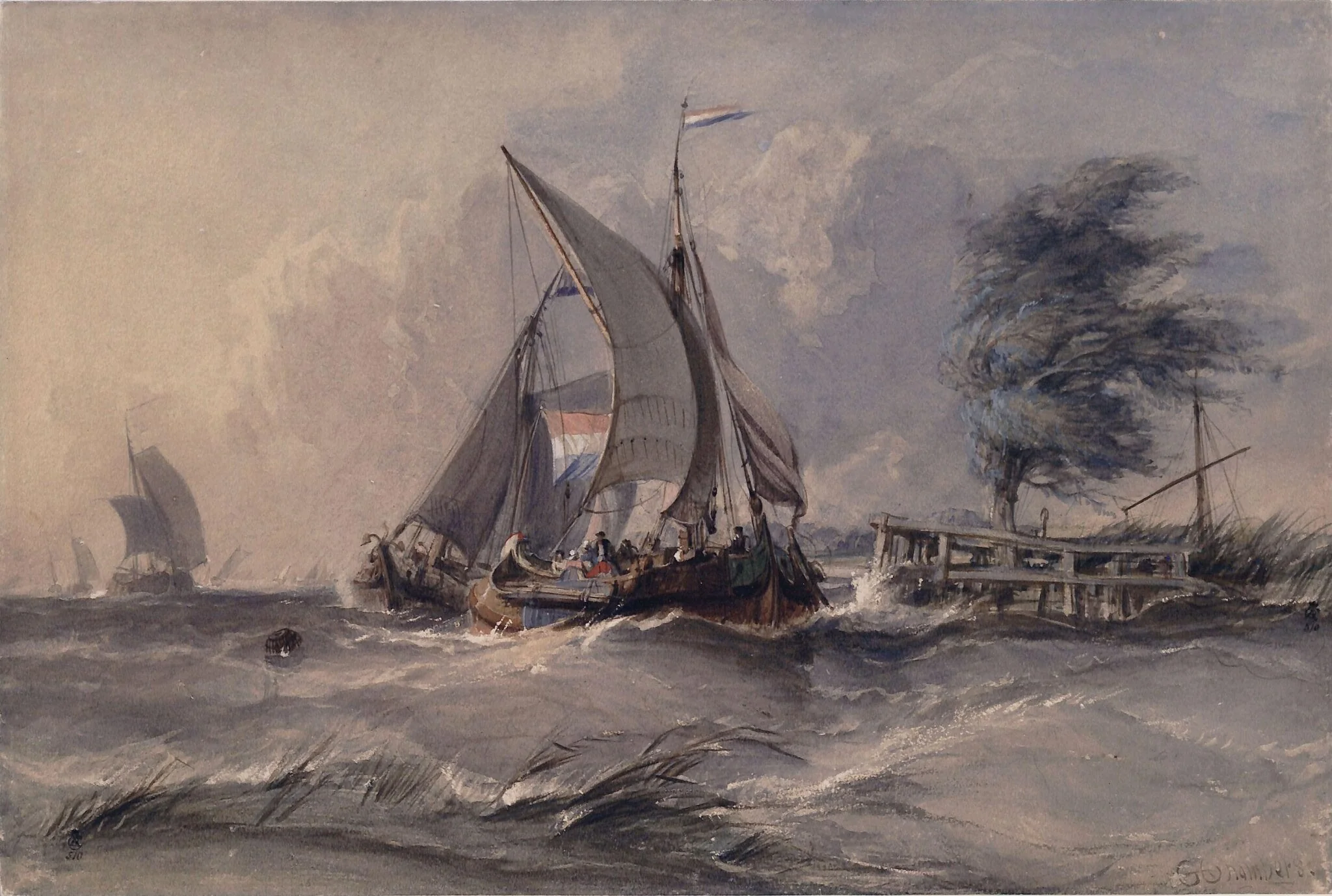 Windy Day: Boats in a Gale