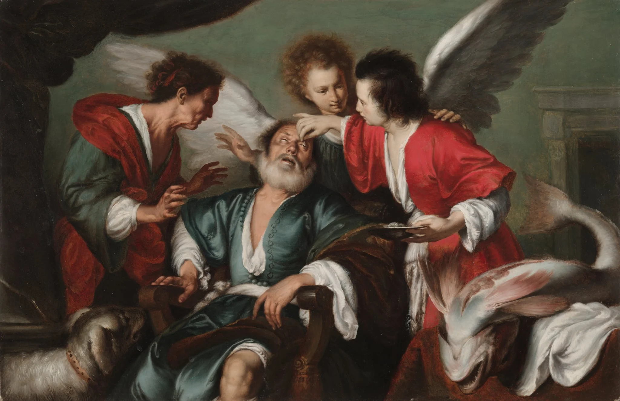 The Healing of Tobit, by Bernardo Strozzi, unspecified, 1625