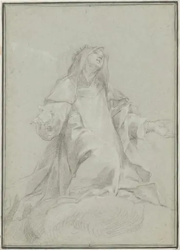 Saint Catherine of Siena on a Cloud