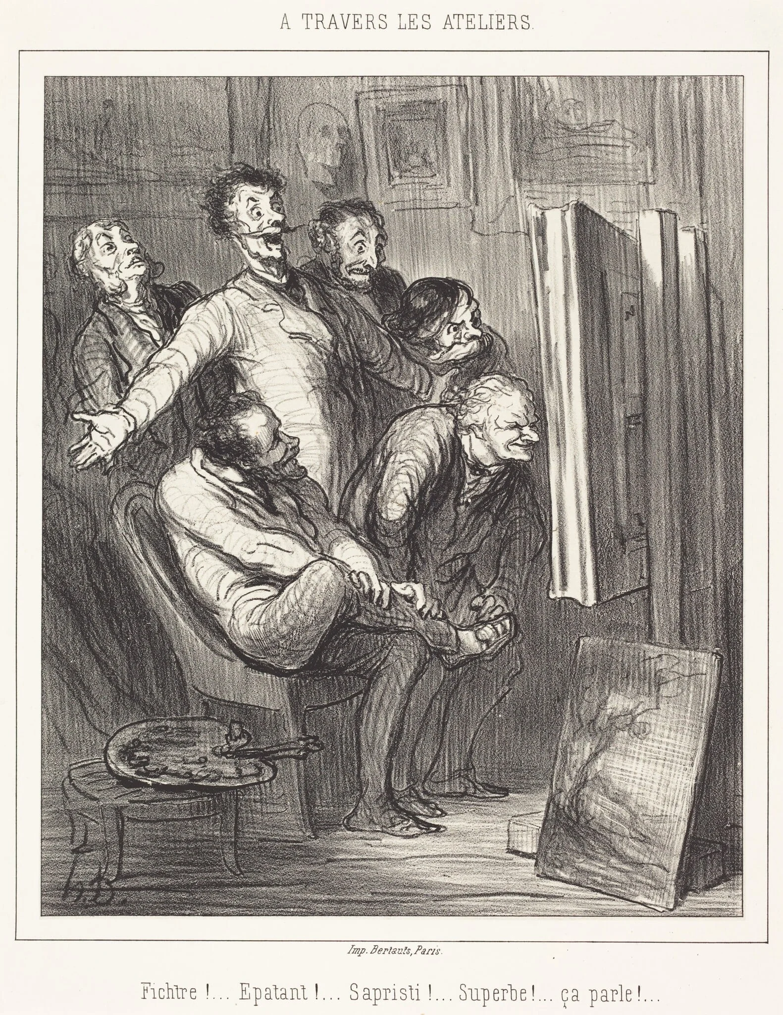 A travers les ateliers, by Honoré Daumier, ink, 1862