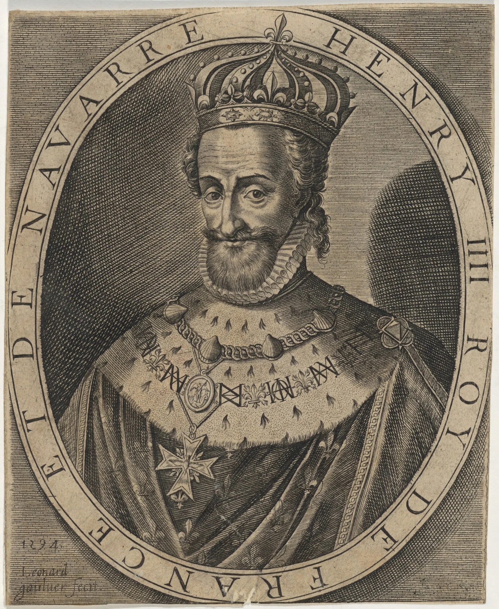 Henry IV, by Léonard Gaultier, ink, 1594
