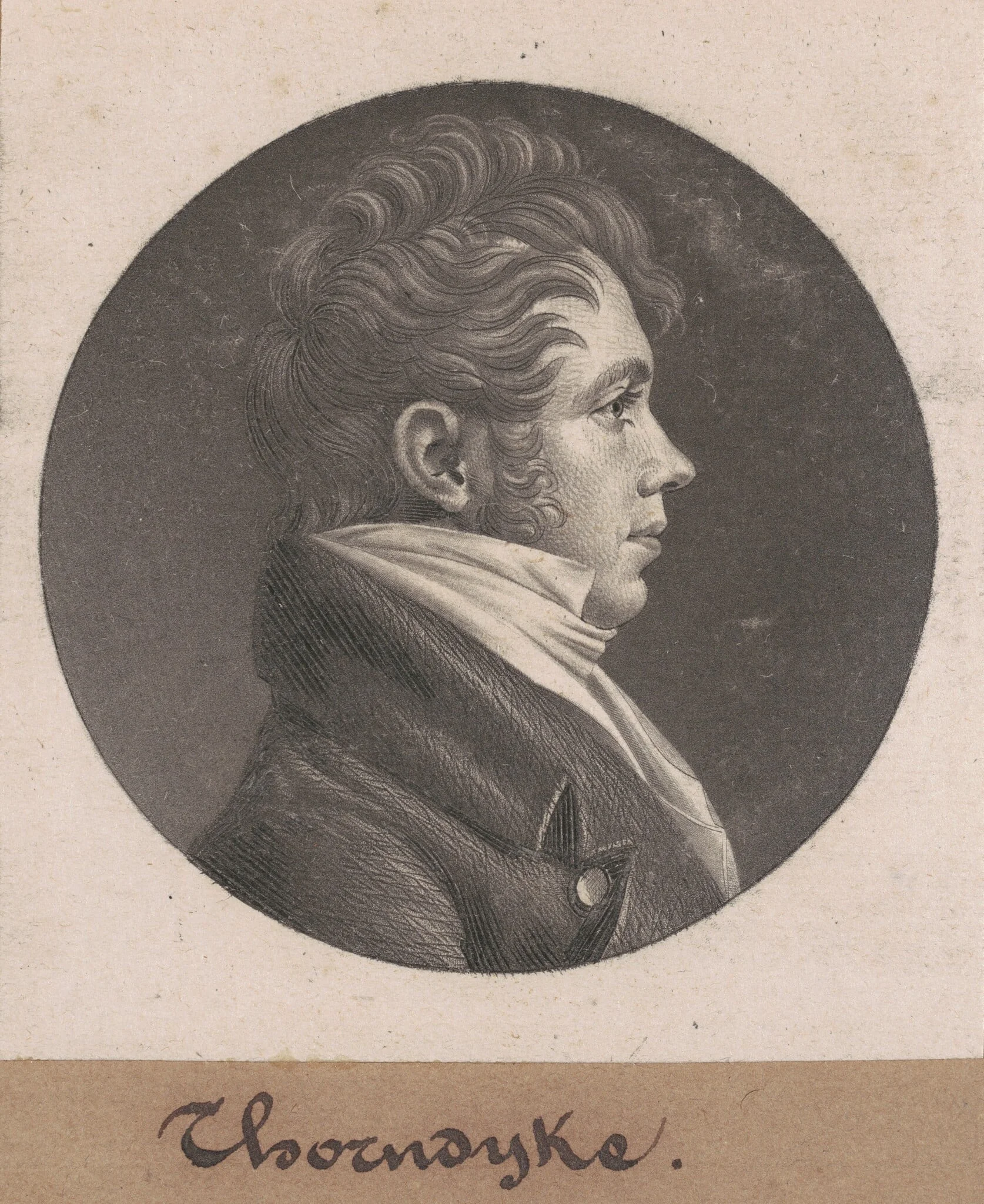Thorndyke, by Charles Balthazar Julien Févret de Saint-Mémin, ink, 1803