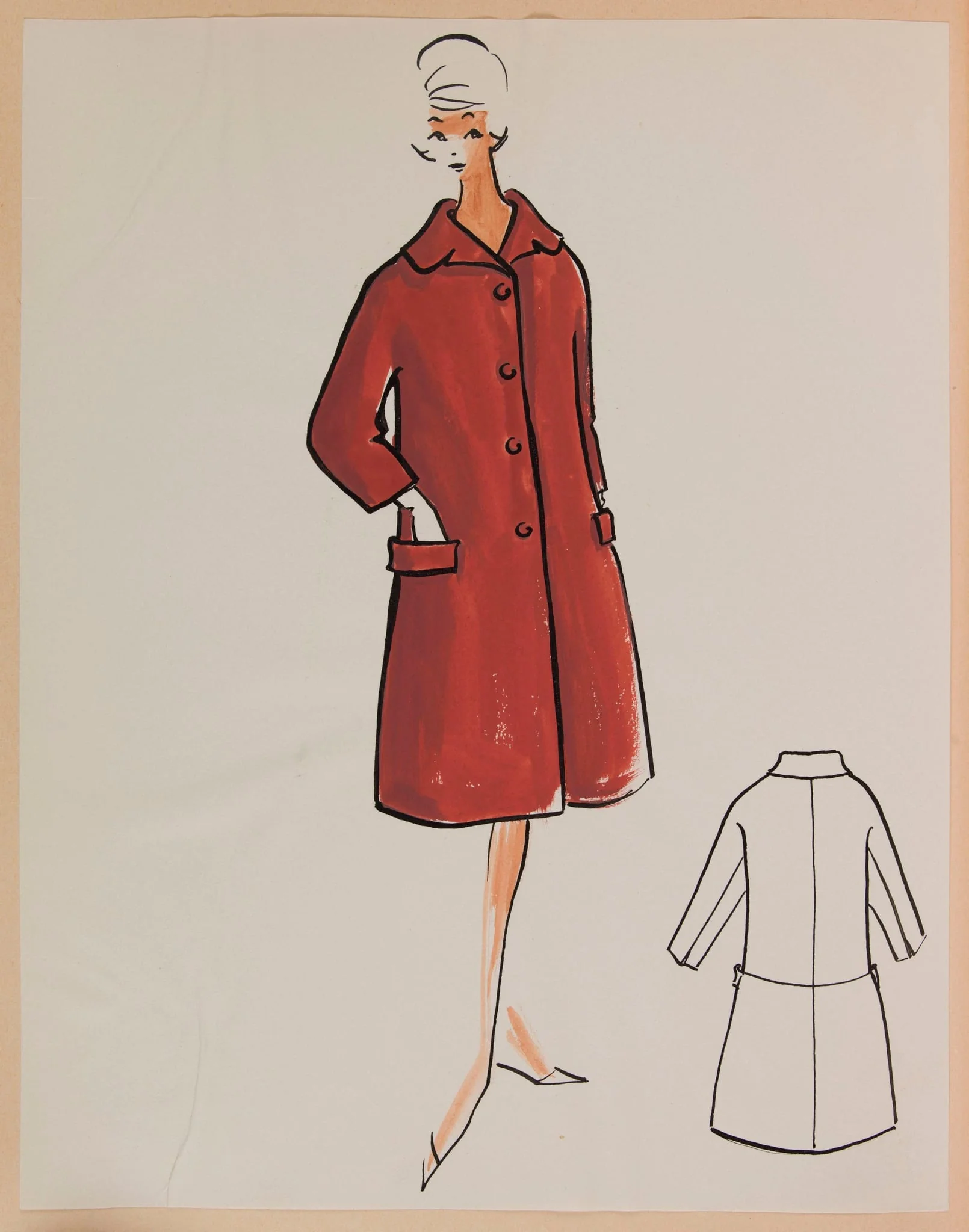Manteau grenat, by Carven, 1959