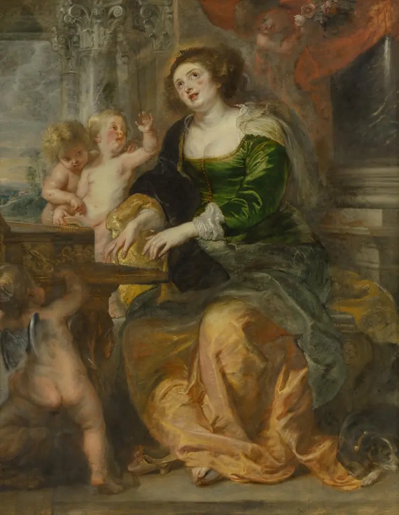 Saint Cecilia playing the virginal