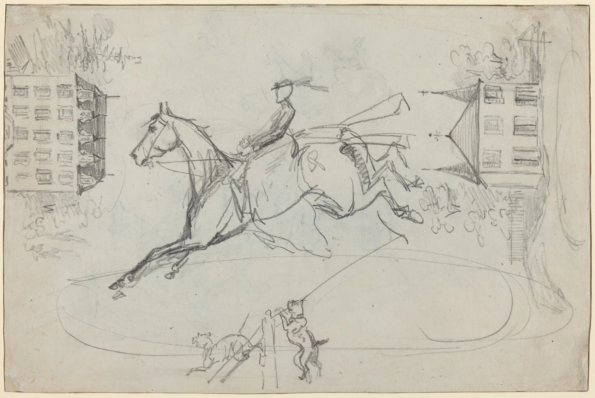 Sheet of Sketches, by Henri de Toulouse-Lautrec, graphite, 1881