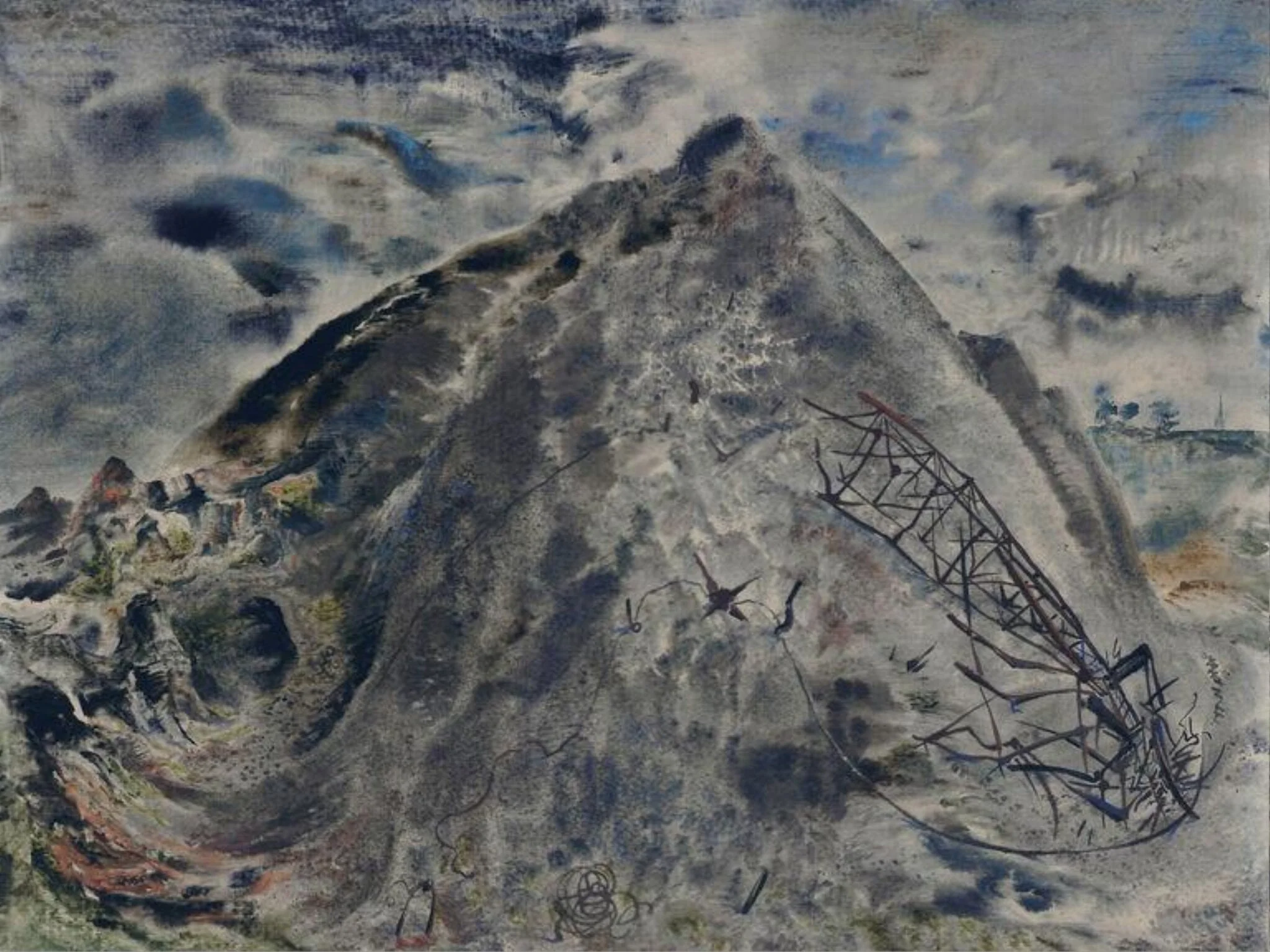 Derelict Industry, Dowlais, 1945, by George Mayer-Marton, watercolor, 1945