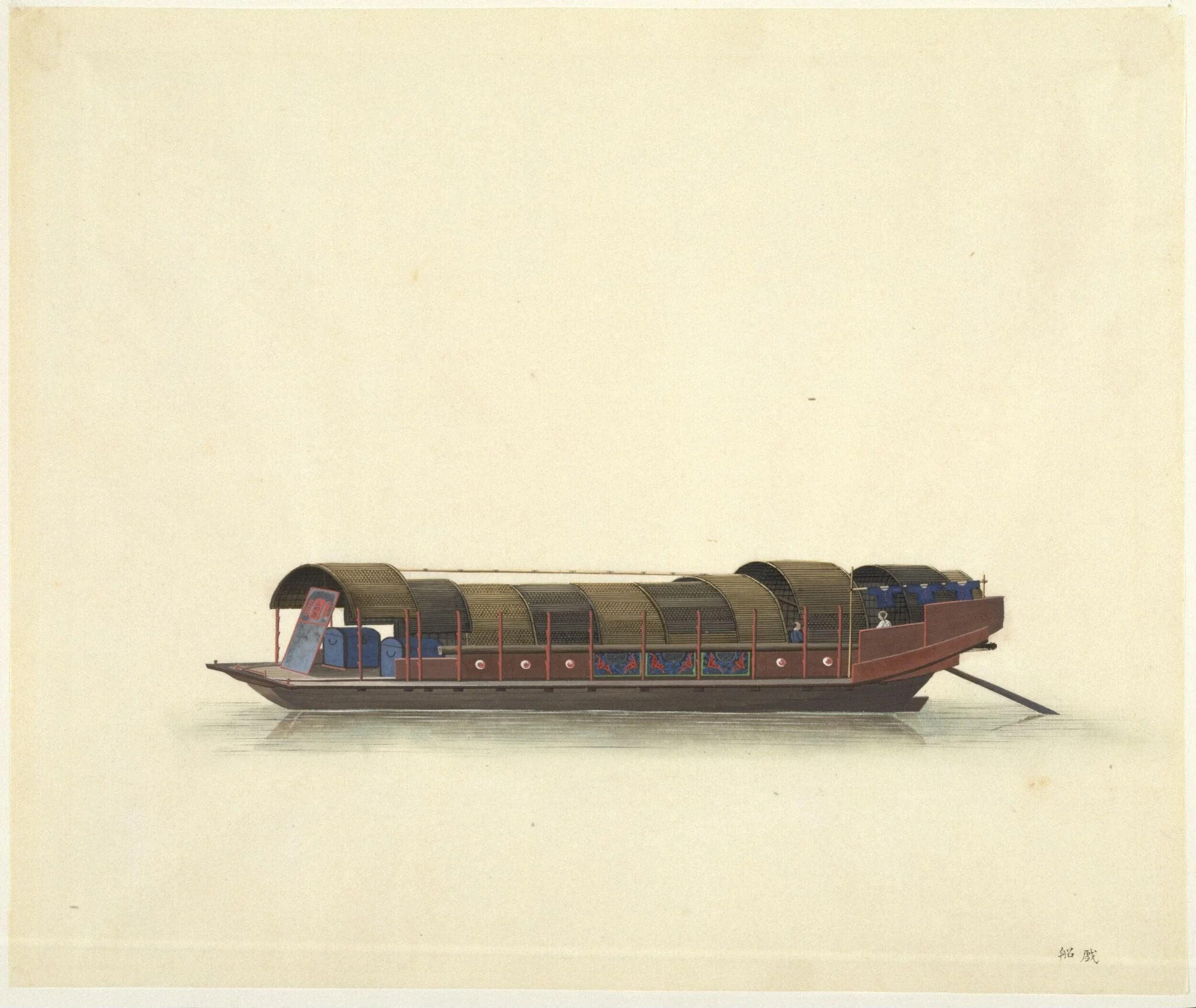 Theatrical Troupe's Boat, by Unknown, paint, 1810