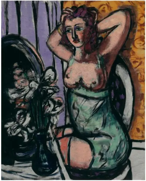 Woman with Mirror and Orchids