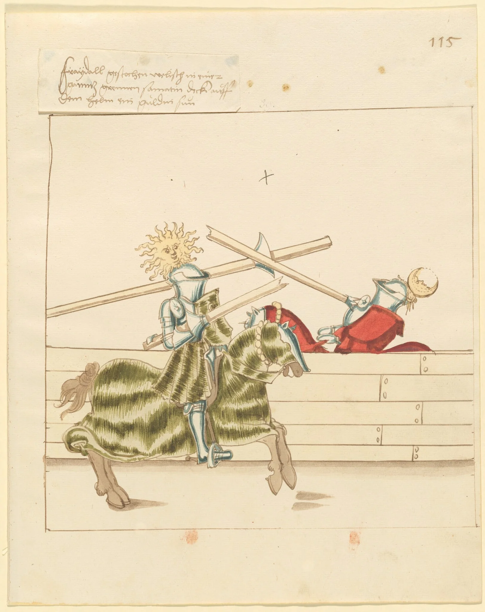 Italian Joust of Peace, by German 16th Century, ink, 1514