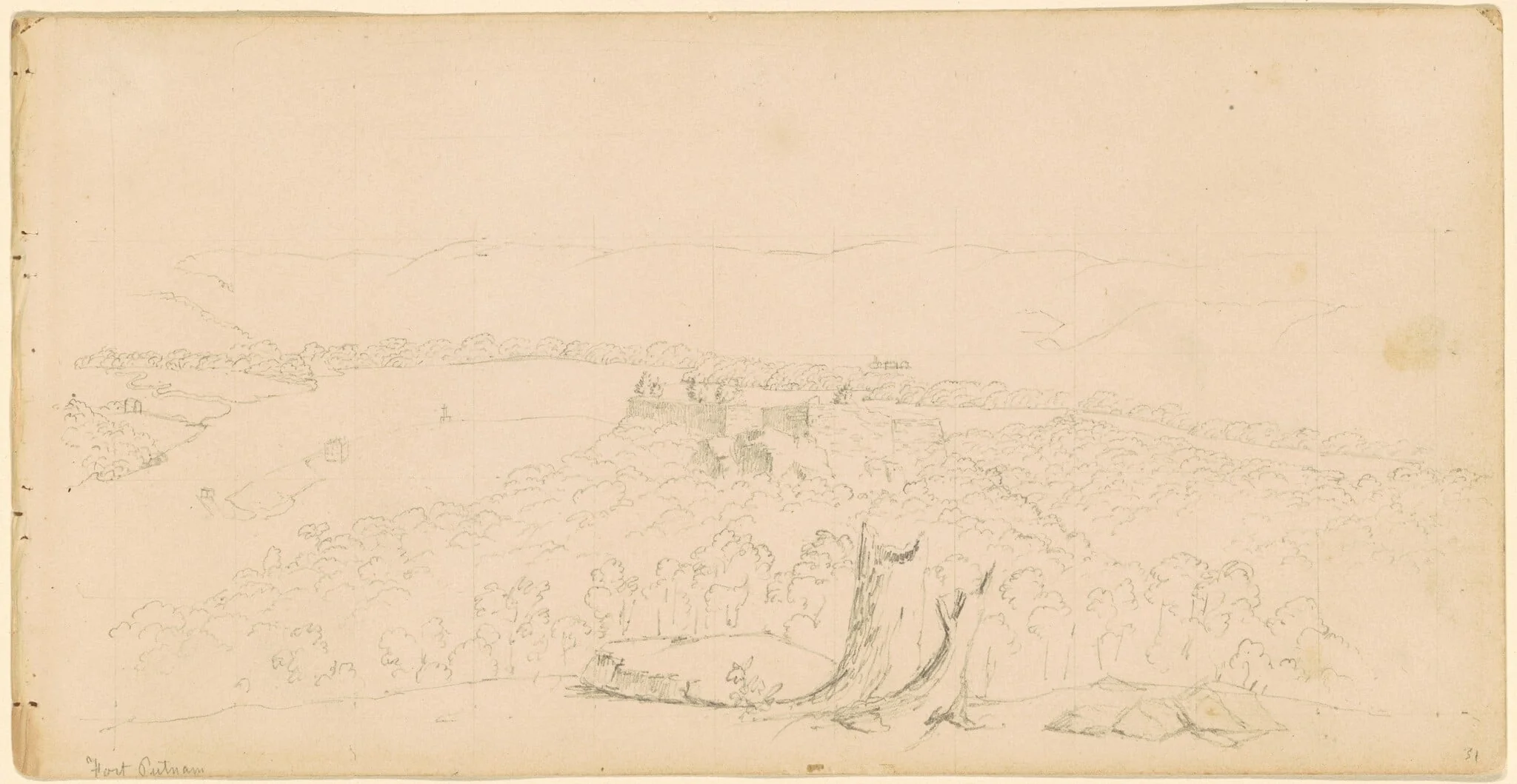 Fort Putnam, by Seth Eastman, graphite, 1837
