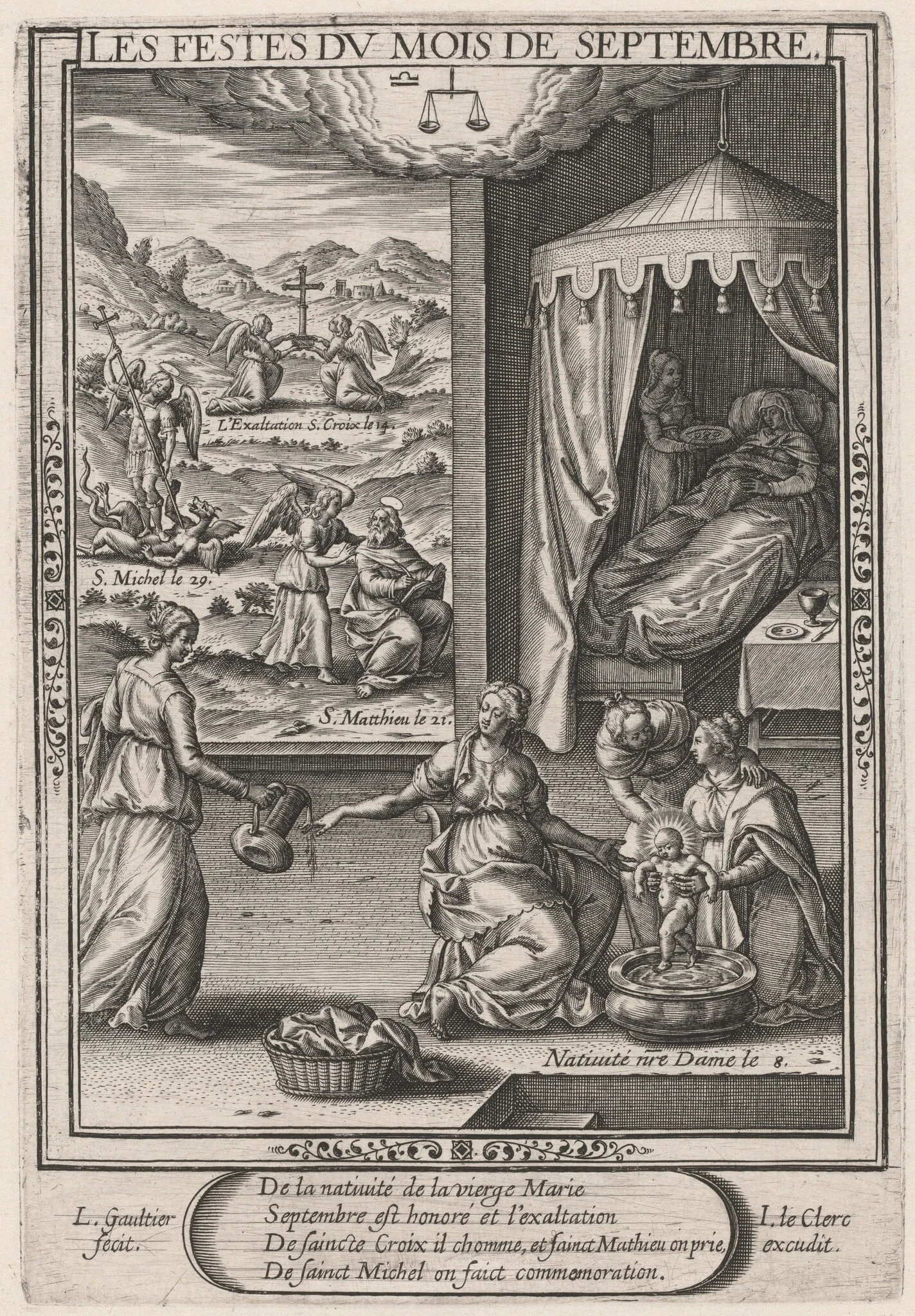 Les Festes du mois de Septembre (September: Birth of the Virgin), by Léonard Gaultier, ink, 1603