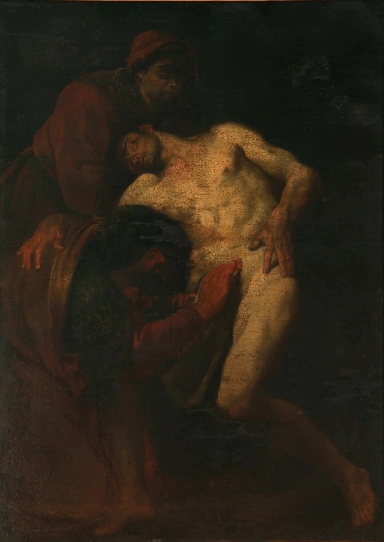 The good samaritan, by Unknown, oil