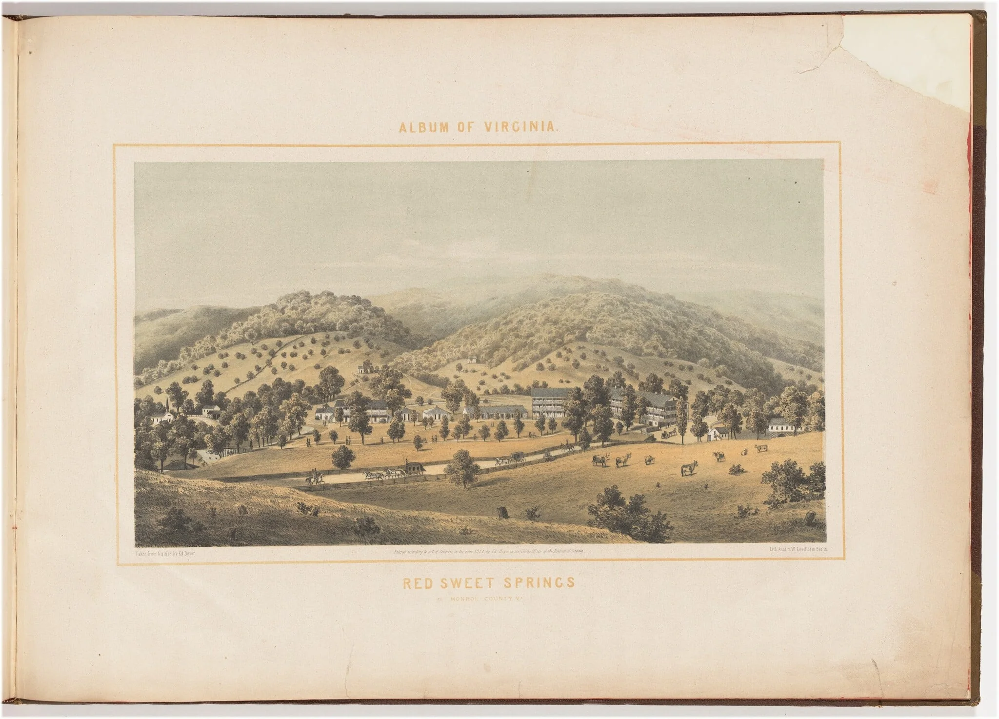 Red Sweet Springs, by Edward Beyer, ink, 1857