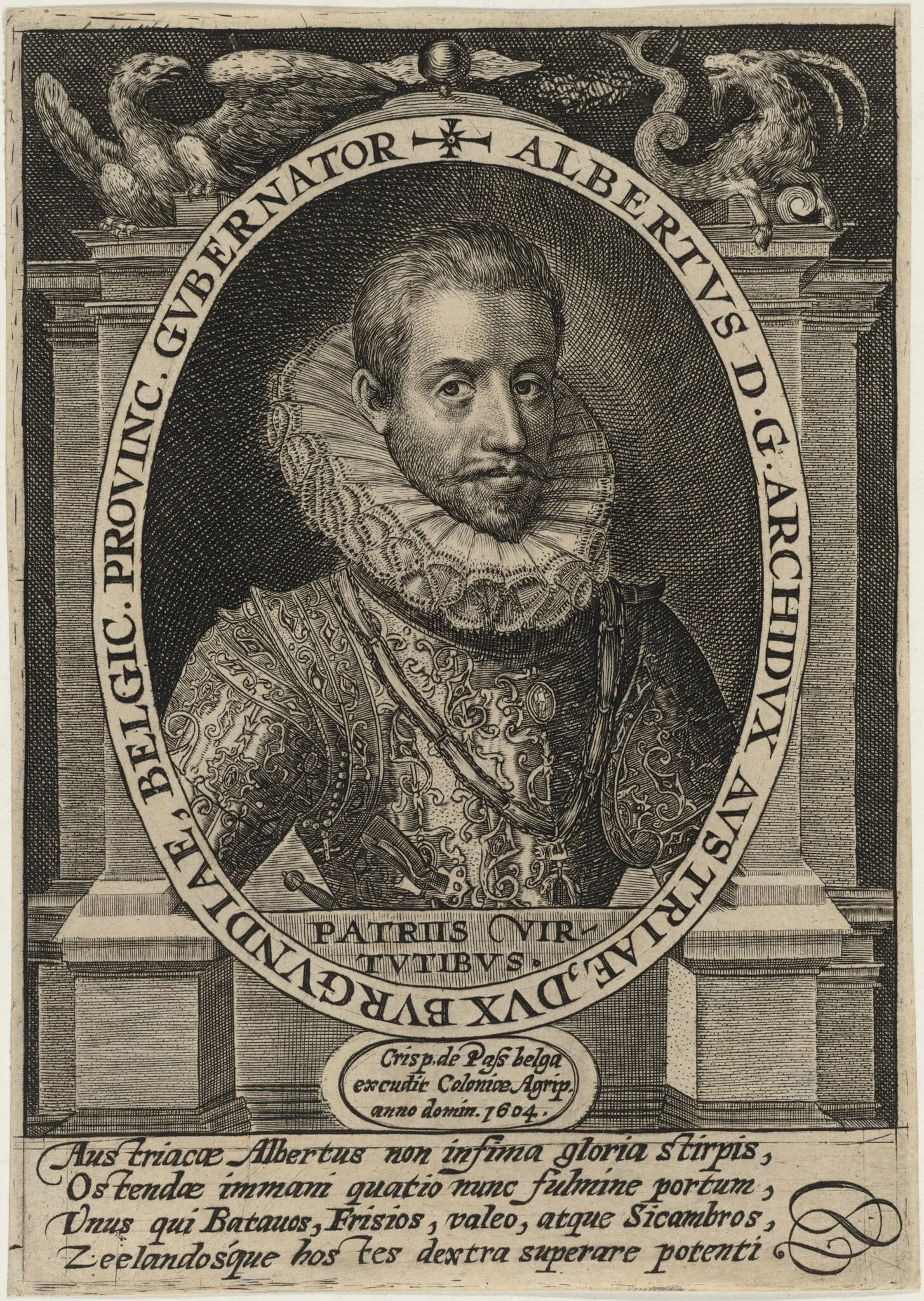 Albert of Austria, Governor of the Southern Netherlands, by Crispijn van de Passe I, ink, 1604