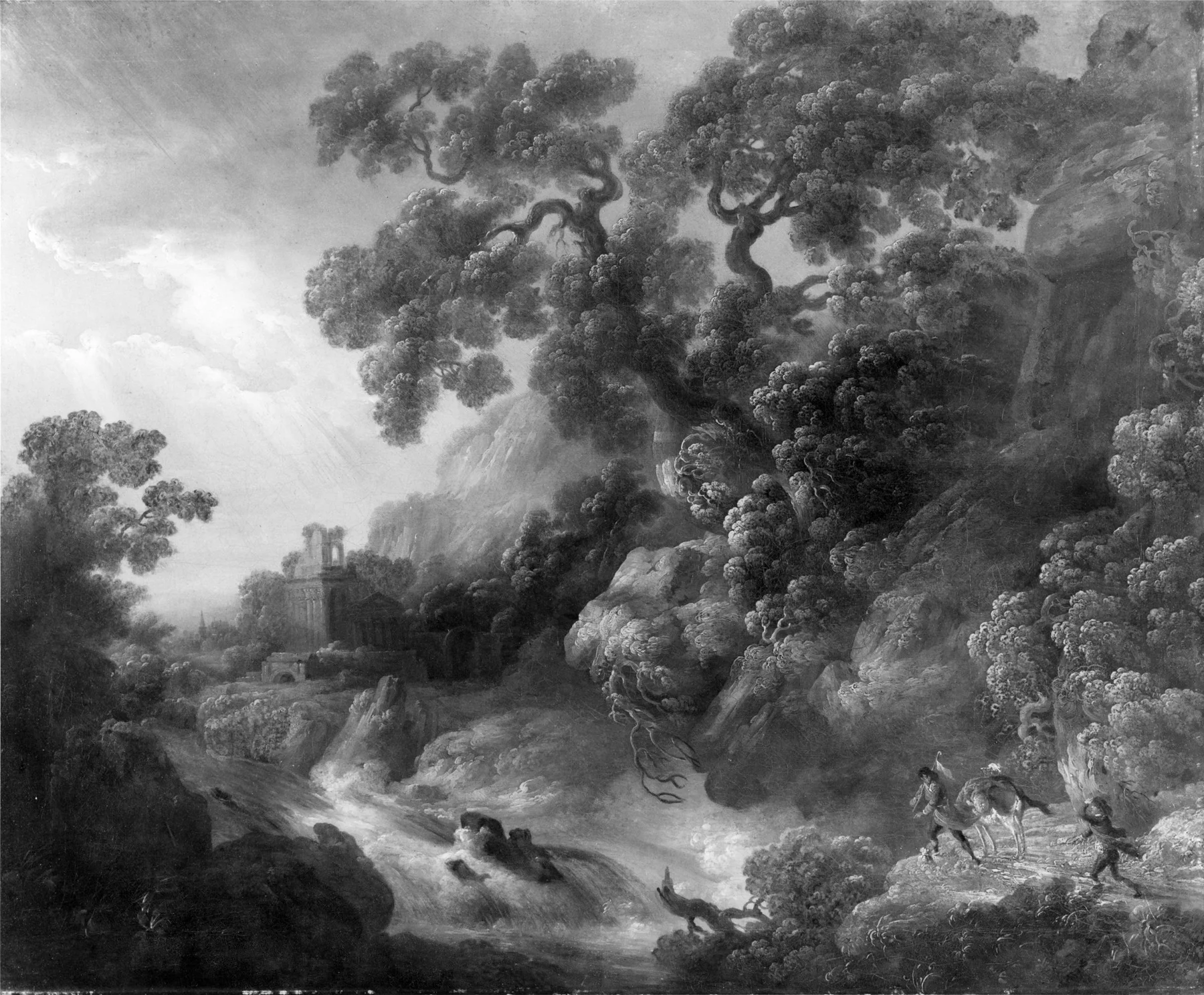 Imaginary View with Ruins, by Thomas Sautelle Roberts, oil, 1850