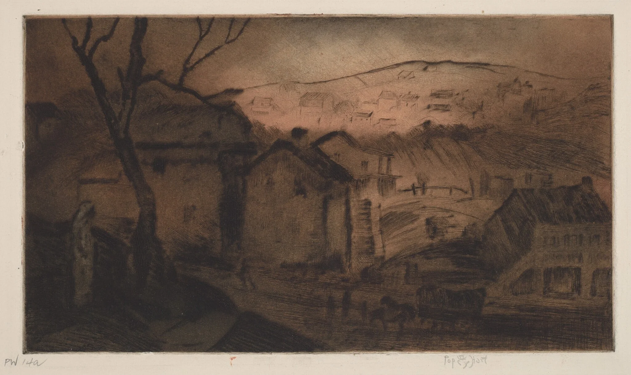 Jersey Hills, by George Overbury Hart, ink, 1923