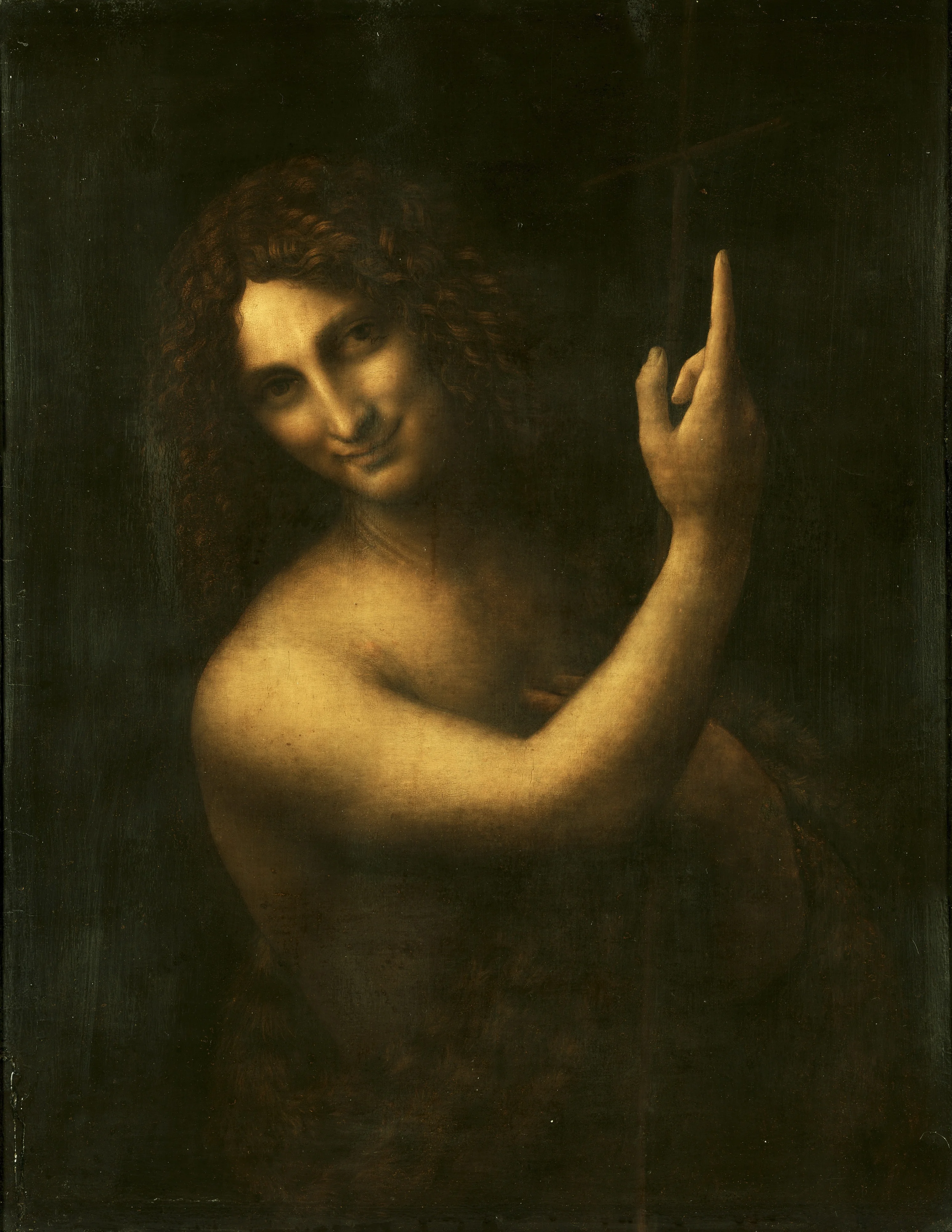 Saint John the Baptist, by Leonardo da Vinci, oil, 1514