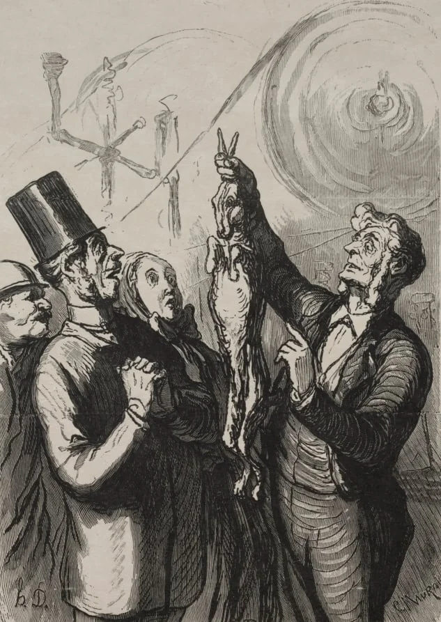 At the Universal Exhibition: The producer of felt hats., by Honoré Daumier, 1867