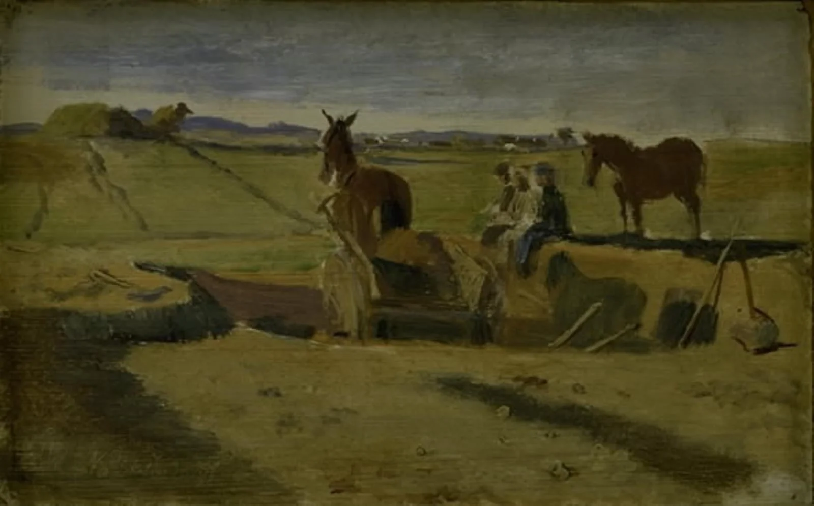 Mergling af Vallekilde præstegårdsmark, i baggrunden Hankehøj, by Unknown, 1846