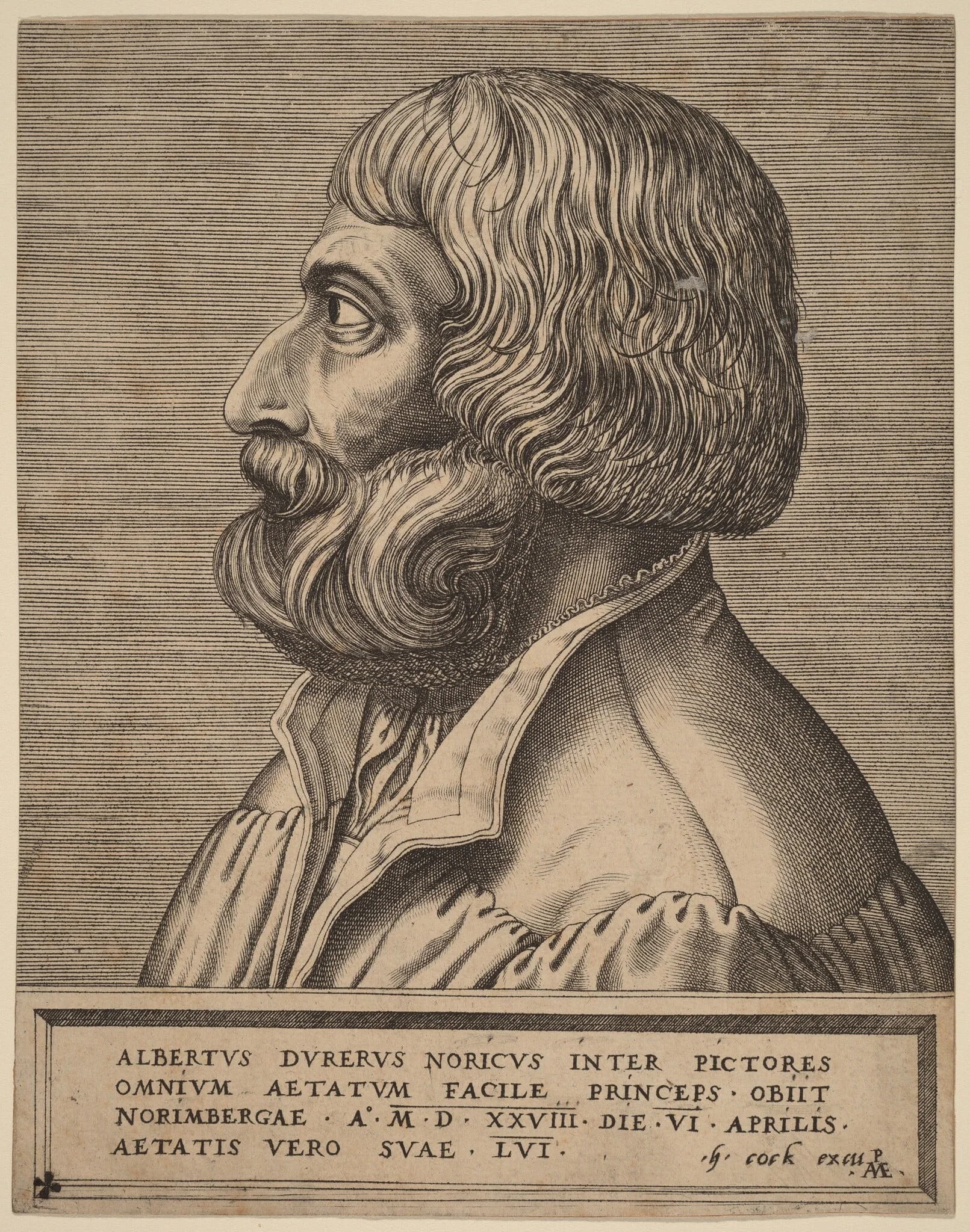 Albrecht Durer, by Pieter van der Heyden, ink, 1554