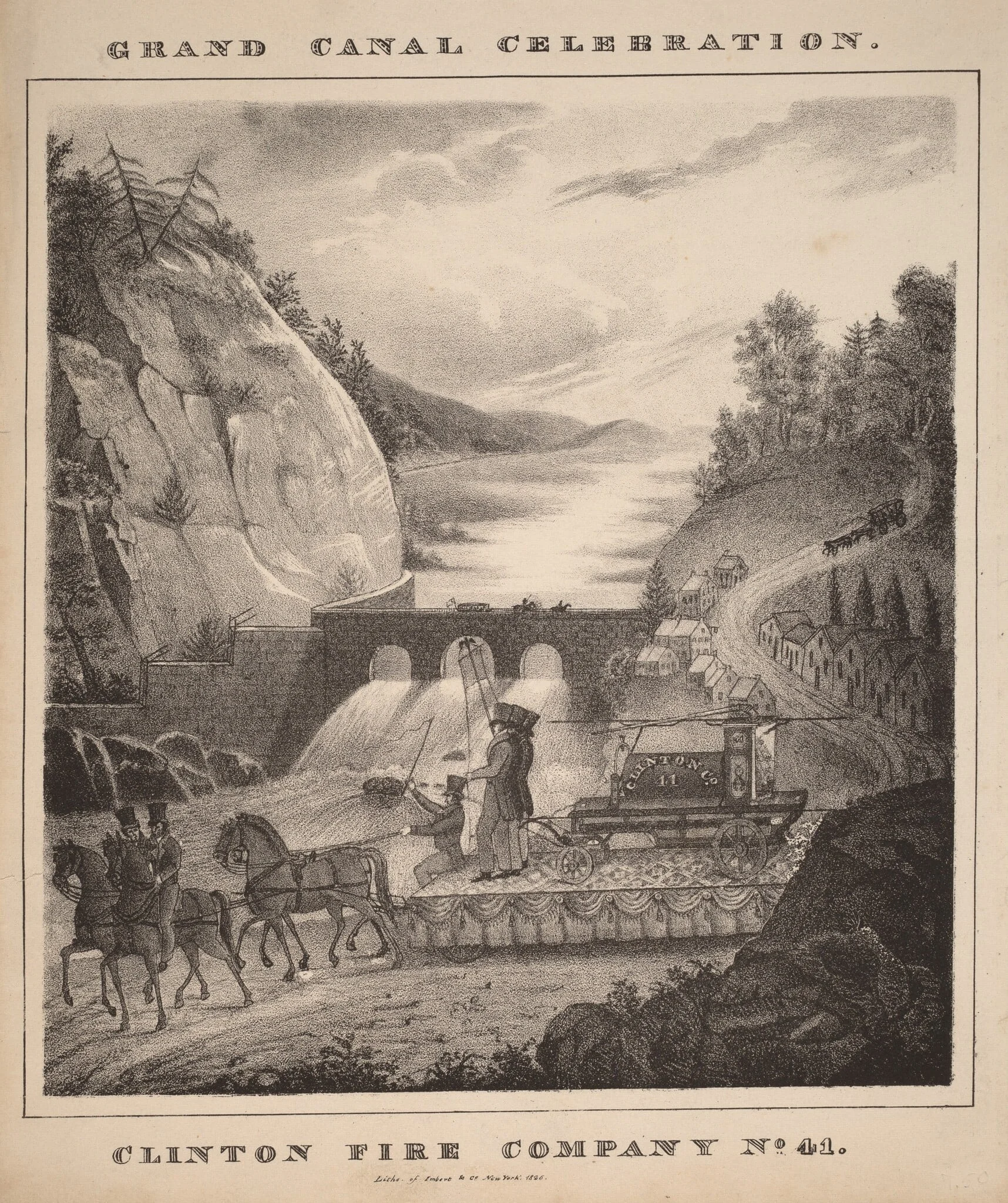 Clinton Fire Company, No. 41, by William H. Tuthill, ink, 1826