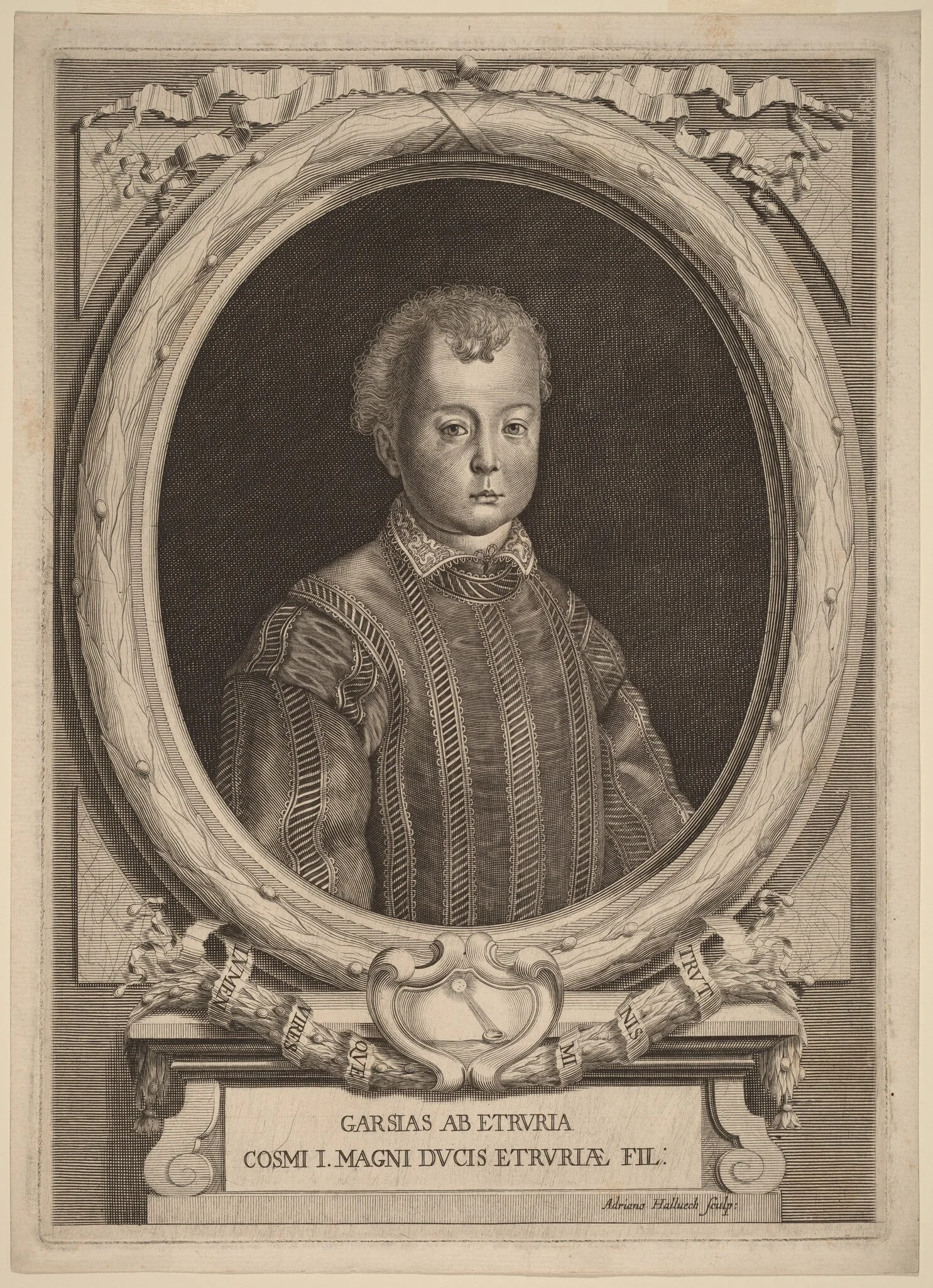 Garzia dei Medici, by Adriaen Haelwegh, ink, 1691