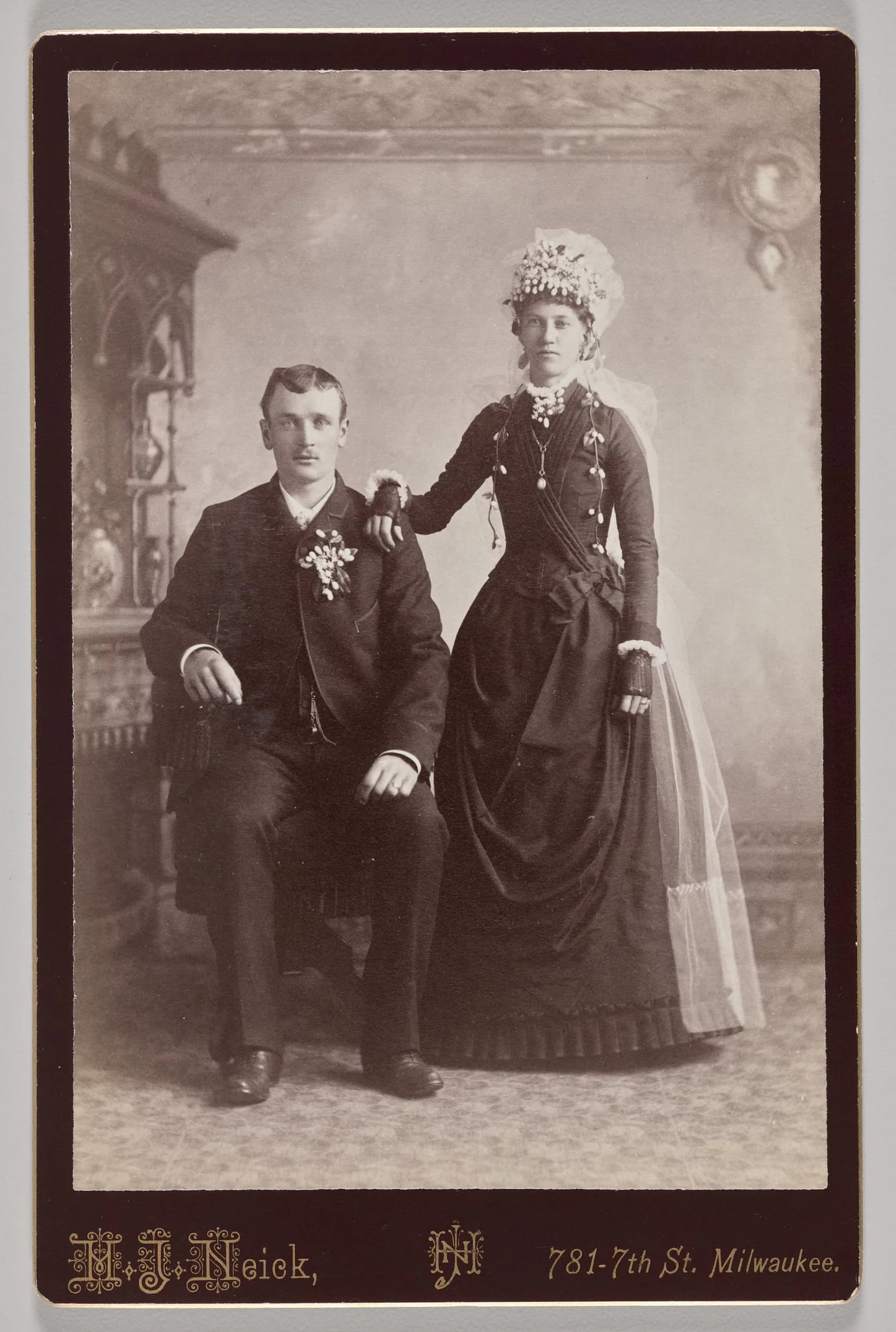 Untitled (marriage portrait), by H.J. Neick, 1884
