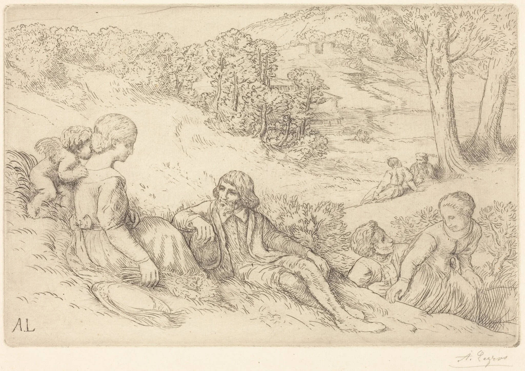 Spring (Le printemps), by Alphonse Legros, ink, 1874