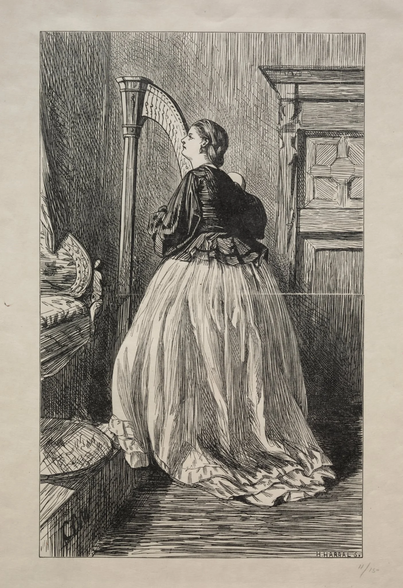 O Sing Again that Simple Song, by George Louis Palmella Busson Du Maurier, 1862