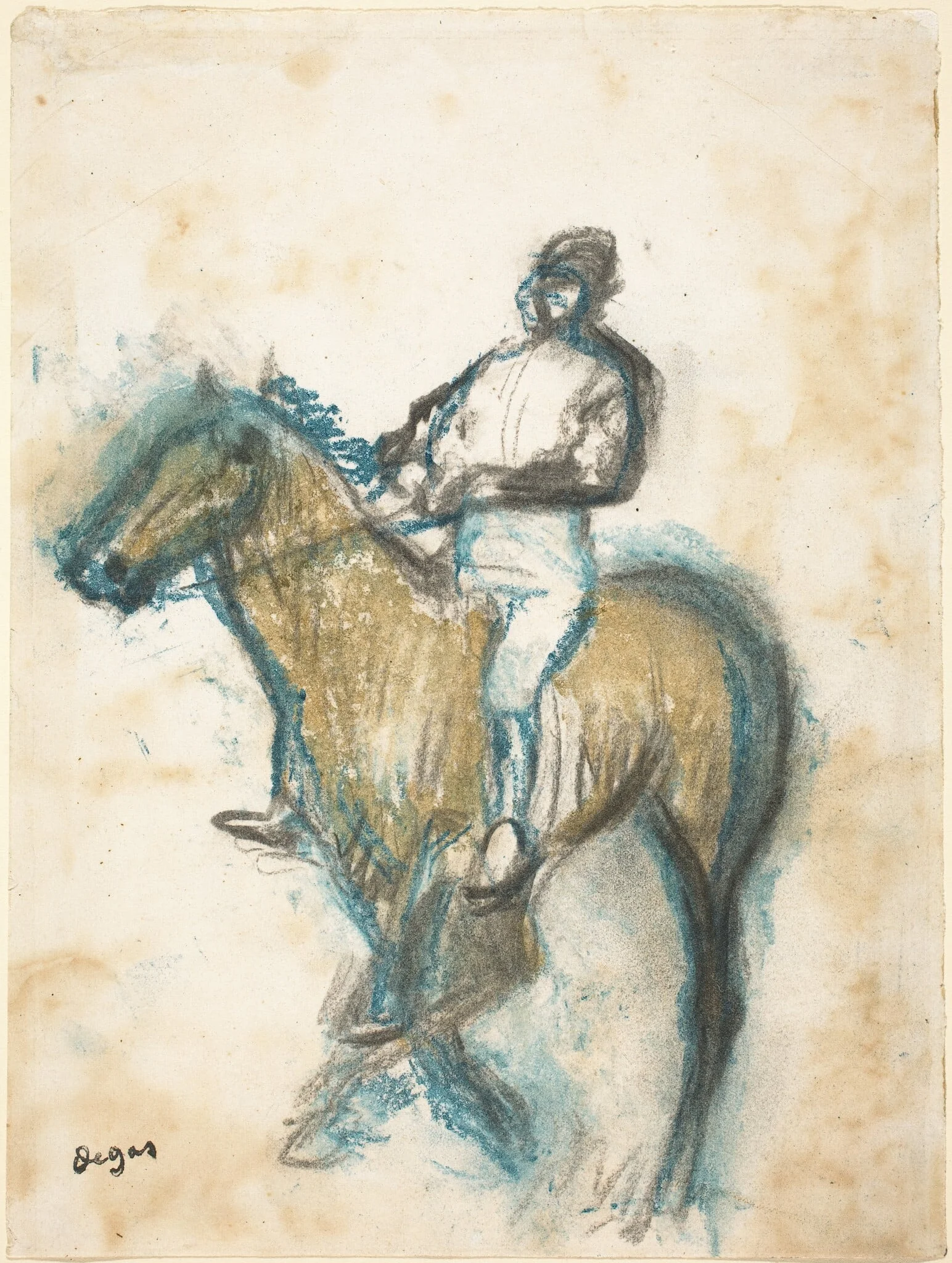 Jockey, by Edgar Degas, pastel, 1898