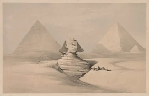 Egypt and Nubia:  Volume I - No. 18, The Great Sphinx, Pyramids of Gizeh, Front View