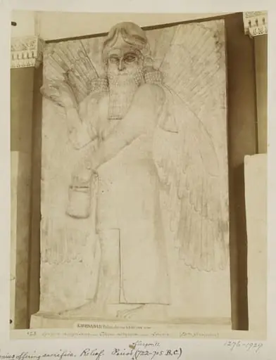 Relief of a genius offering sacrifice, period of Sargon II (722-705 B.C.) from Palace of Khorsabad. Paris: Louvre