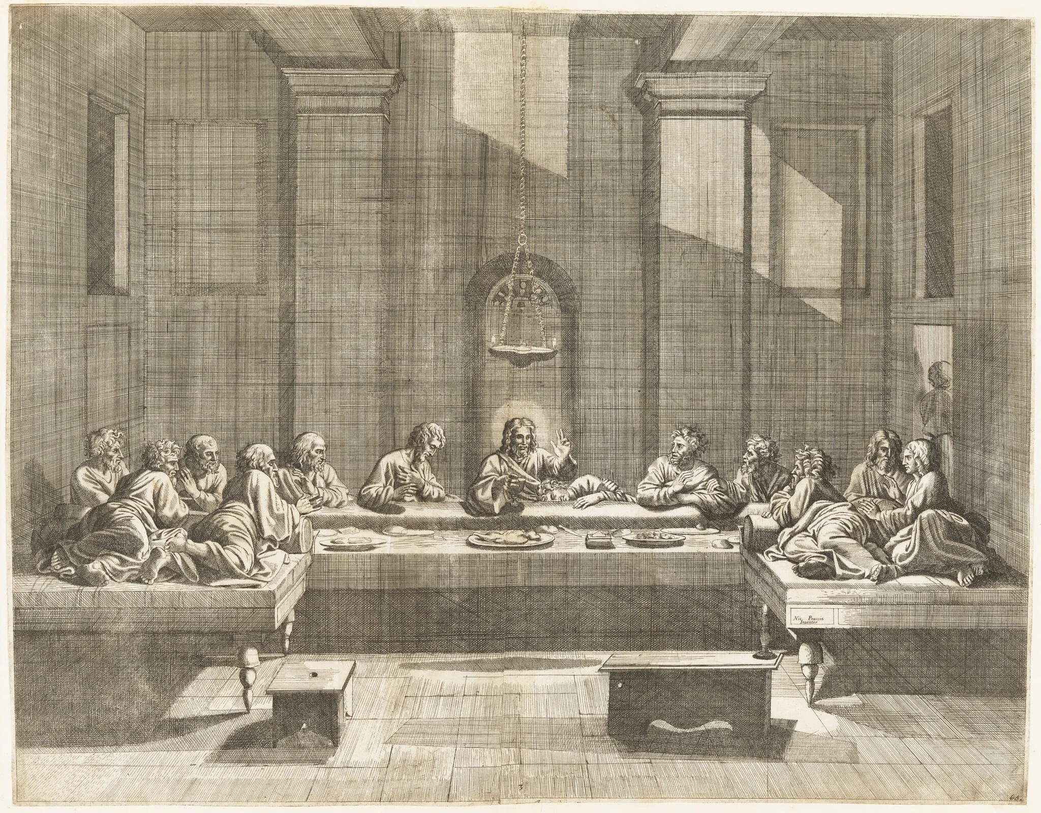Eucharist, by Jean Dughet, ink, 1650