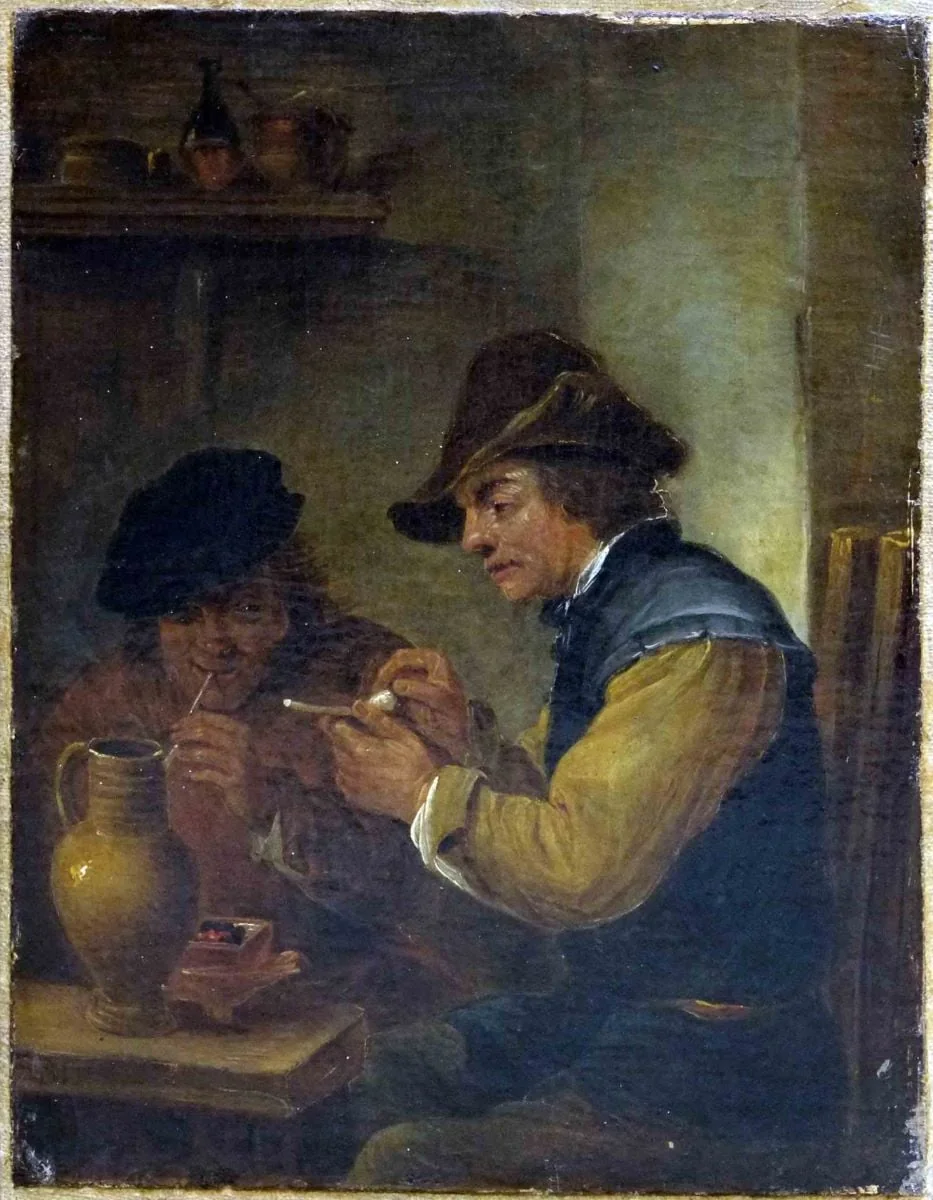 Doi fumători într-o tavernă, by David cel Tânăr Teniers, unspecified