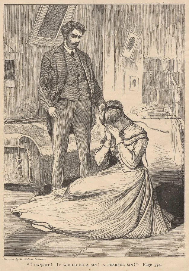 "I Cannot!  It Would Be a Sin!  A Fearful Sin!", by Winslow Homer, 1868