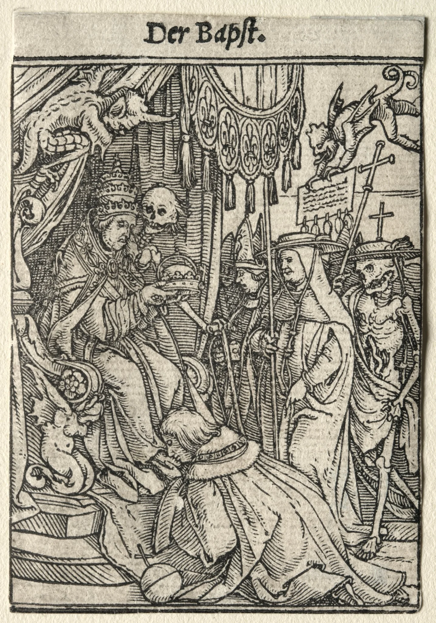 Dance of Death:  The Pope, by Hans Holbein the Younger, 1526