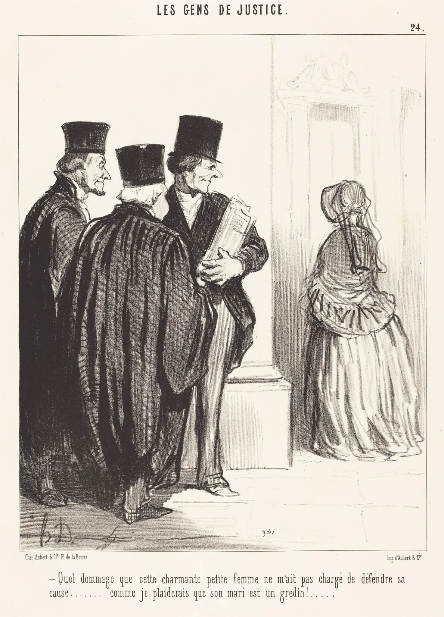 Quel dommage que cette charmante... femme..., by Honoré Daumier, ink, 1846