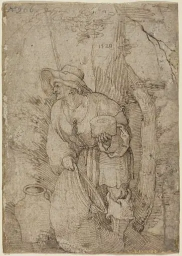 Old Man Standing under Tree