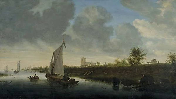 Dutch river scene, by Unknown, unspecified, 1634