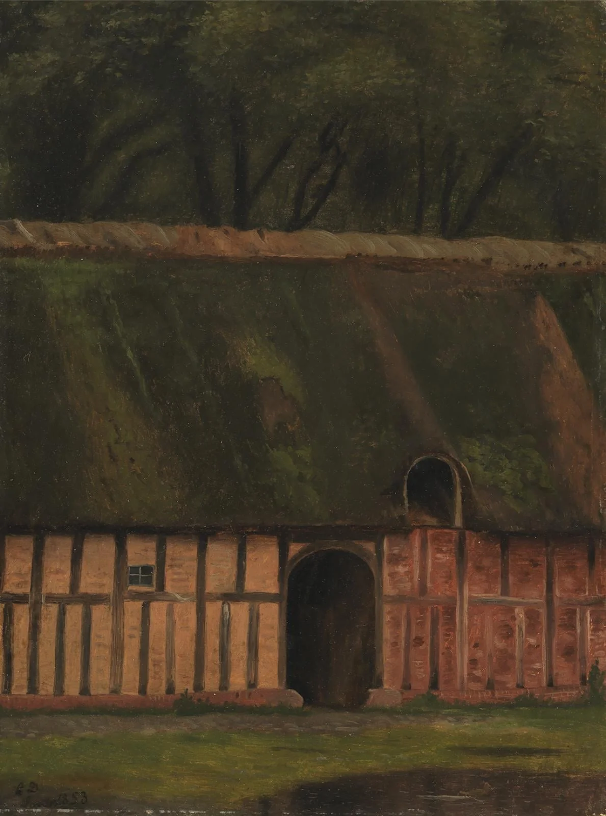 En bindingsværkslænge ved Krabbesholm, by Unknown, 1853